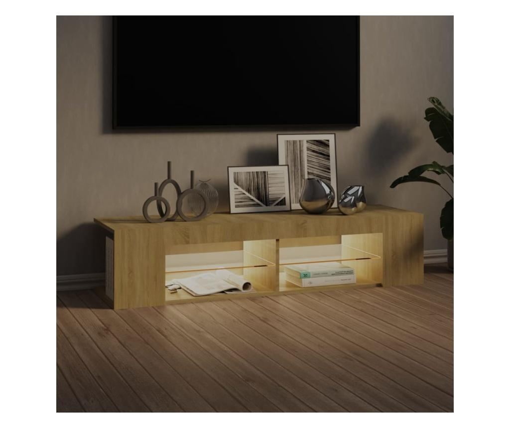 TV ormarić s LED svjetlima boja hrasta sonome 135 x 39 x 30 cm - 7