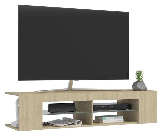 TV ormarić s LED svjetlima boja hrasta sonome 135 x 39 x 30 cm