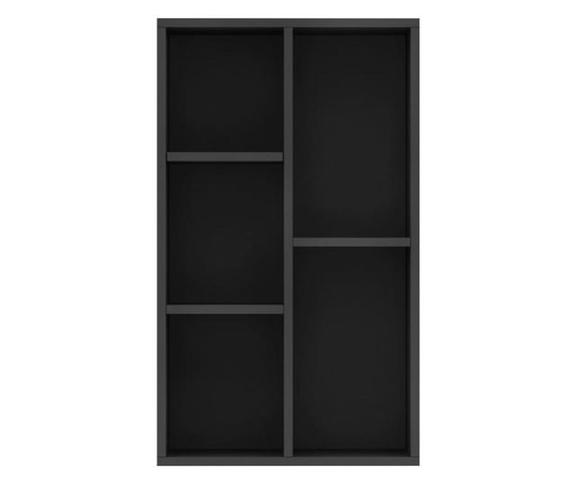 fekete forgácslap könyv-/tálalószekrény 50 x 25 x 80 cm