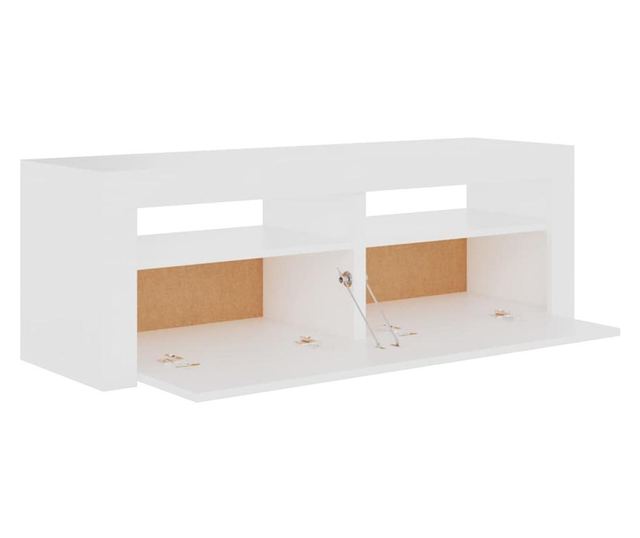 TV ormarić s LED svjetlima bijeli 120 x 35 x 40 cm