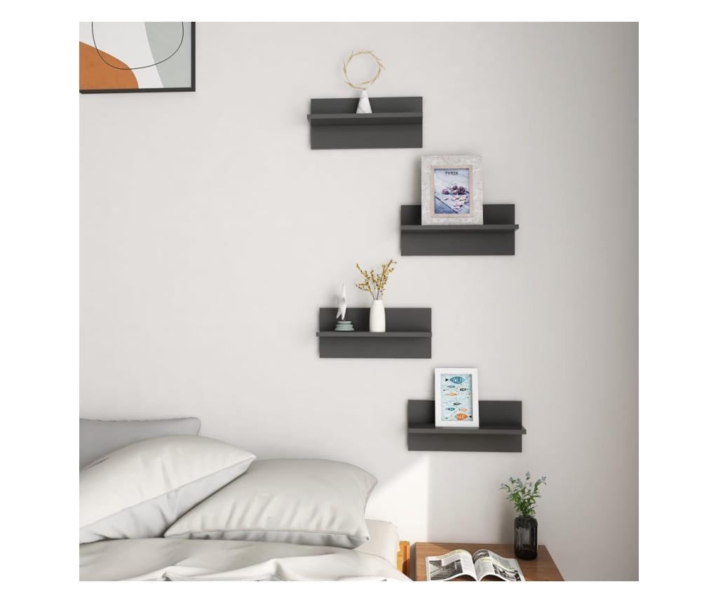 4 db szürke forgácslap fali polc 40 x 11,5 x 18 cm - 7