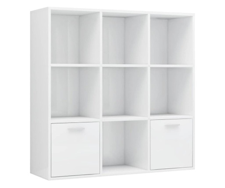 Knjižna omara visok sijaj bela 98x30x98 cm iverna plošča