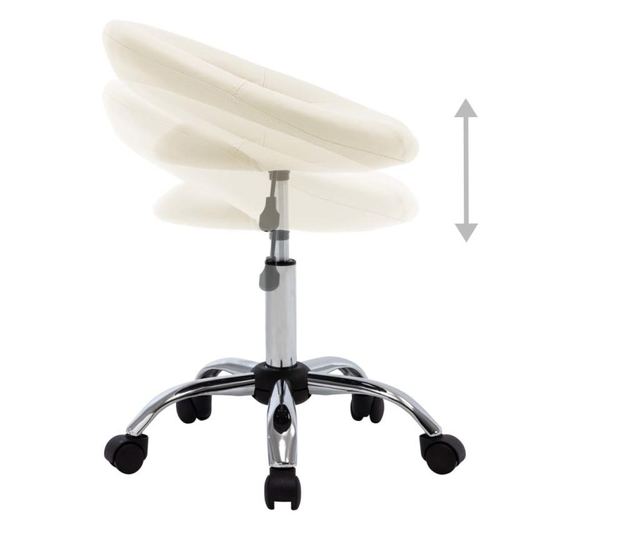 Vrtljiv kuhinjski stol, krem barva, umetno usnje