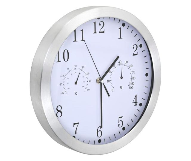 Zidni sat s kvarcnim mehanizmom higrometrom i termometrom 30 cm