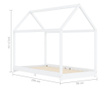 Cadru pat de copii, alb, 90 x 200 cm, lemn masiv de pin