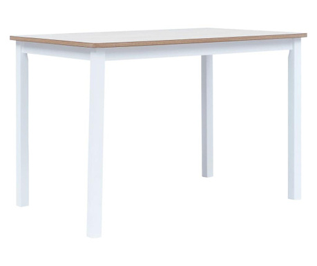 Jedilna miza bela in rjava 114x71x75 cm trden les kavčukovca