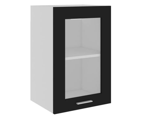 Viseći stakleni ormarić crni 40 x 31 x 60 cm od iverice 