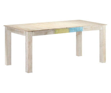 Jedilna miza bela 180x90x76 cm trden mangov les