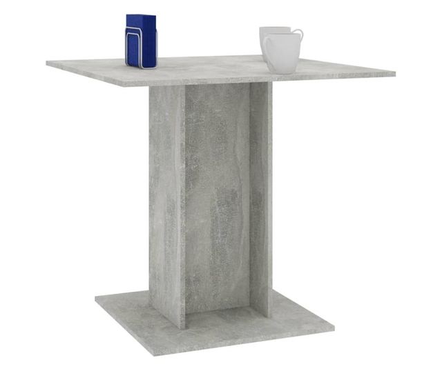 Blagovaonski stol siva boja betona 80 x 80 x 75 cm od iverice
