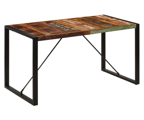 tömör újrahasznosított fa étkezőasztal 140 x 70 x 75 cm