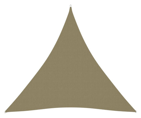 Parasolar, bej, 4x4x4 m, țesătură oxford, triunghiular