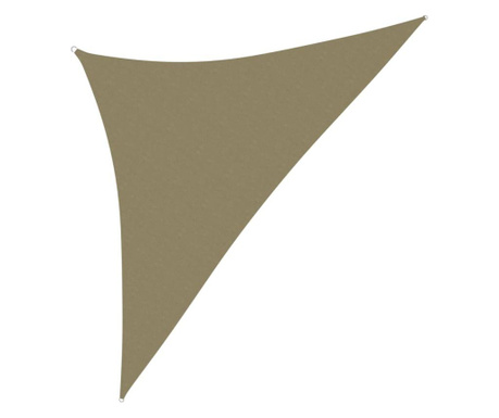 Parasolar, bej, 5x5x6 m, țesătură oxford, triunghiular