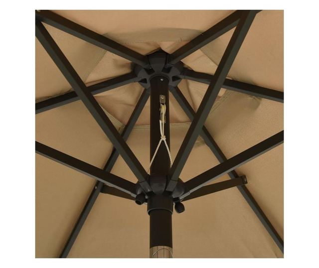Suncobran s LED svjetlima smeđe-sivi 200 x 211 cm aluminijski