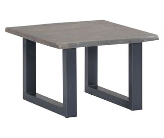 Stolić za kavu, sive prirodne rubove, 60x60x40 cm, masivno drvo akacije