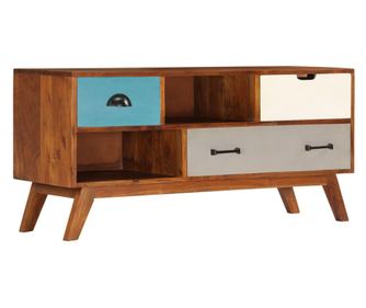 TV komoda s 3 ladice, 110x35x50 cm, masivno drvo akacije