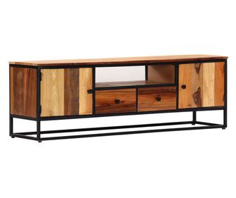 TV komoda, 120 x 30 x 40 cm, reciklirano masivno drvo i čelik