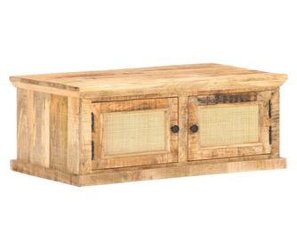Stolić za kavu, 90x50x35 cm, masivno drvo manga i trska