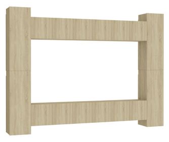 Set de dulapuri TV, 10 piese, stejar sonoma, PAL