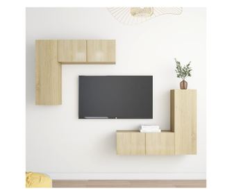Set na TV, 4 kusy, sonoma dub, DTD