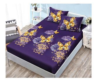 Долен чаршаф с ластик и две калъфки EmonaMall, 3 части - Модел S13738