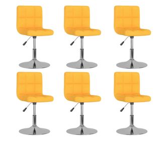 Kuhinjski stolčki, 6 kosov, rumeni, tekstil