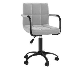 Kuhinjski stol, svetlo siva, žamet