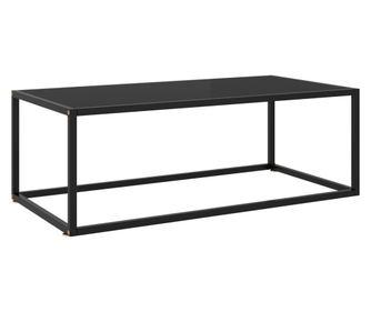 Stolić za kavu, crni s crnim staklom, 100x50x35 cm