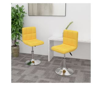 Zakretne kuhinjske stolice, 2 kom., žute, tekstil