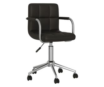 Rotirajuća kuhinjska stolica, crna, ekološka koža