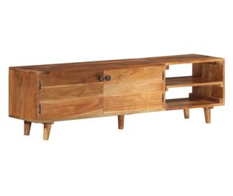 TV komoda, 140x30x40 cm, masivno drvo akacije s sheesham završnom obradom