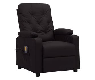 Masažna fotelja s nagibom, crna, eko koža