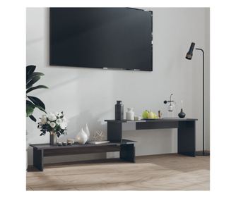 TV komoda, ekstra sjajna siva, 180x30x43 cm, iverica