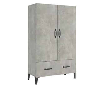 Visoka omarica betonsko siva 70x31x115 cm konstruiran les