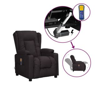 Masažna fotelja s podizanjem, crna, eko koža