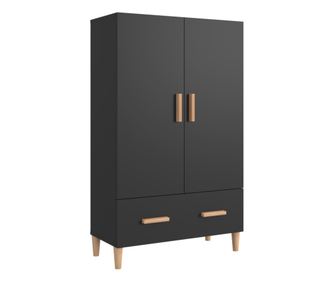 fekete szerelt fa magasszekrény 70 x 31 x 115 cm