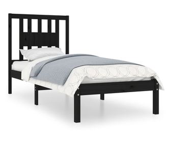 Okvir za krevet od masivnog drva crni 75 x 190 cm 2FT6 mali