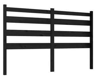 Горна табла за легло, черна, 126x4x100 см, бор масив