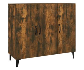 Сайдборд, опушен дъб, 90x34x80 см, инженерно дърво