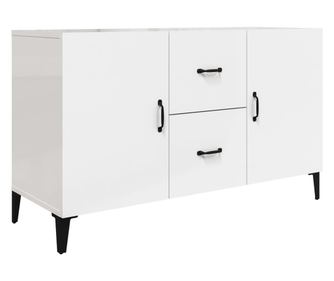 magasfényű fehér szerelt fa tálalószekrény 100 x 36 x 60 cm