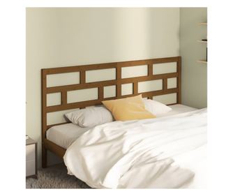 Κεφαλάρι Κρεβατιού, Μελί-Καφέ, 206x4x100 εκ., από Μασίφ Ξύλο Πεύκου