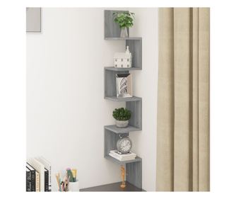 Sonoma szürke sarokpolc 20x20x127,5 cm kompozit fa