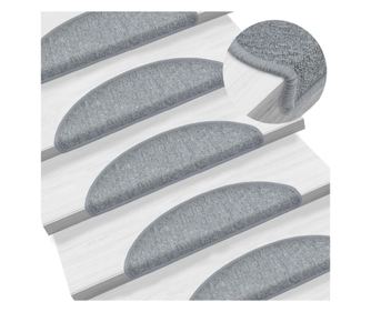 Tepisi za stepenice, 10 kom., svijetlosiva, 56x20 cm
