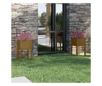 Vrtne žardinjere 2 kom. medeno smeđe 40x40x70 cm masivni bor