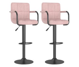 Barski stolci 2 kom ružičasti baršunasti