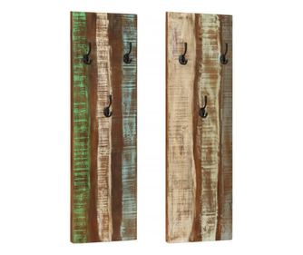 Zidna vješalica za odjeću 2 kom. 36x3x110 cm reciklirano masivno drvo