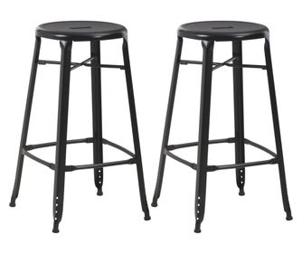 Barski stolčki 2 kosa črno jeklo