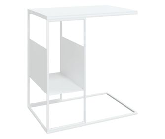 Stranska mizica bela 55x36x59,5 cm inženirski les