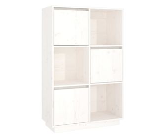 Visoka komoda bijela 74 x 35 x 117 cm od masivne borovine