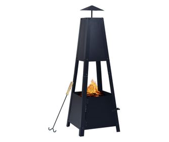 Ognjište, crno, 35 x 35 x 99 cm, čelik