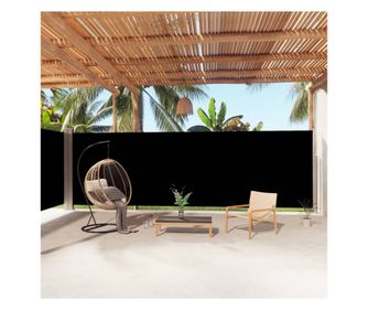 Retractable oldallap, fekete, 200x1000 cm